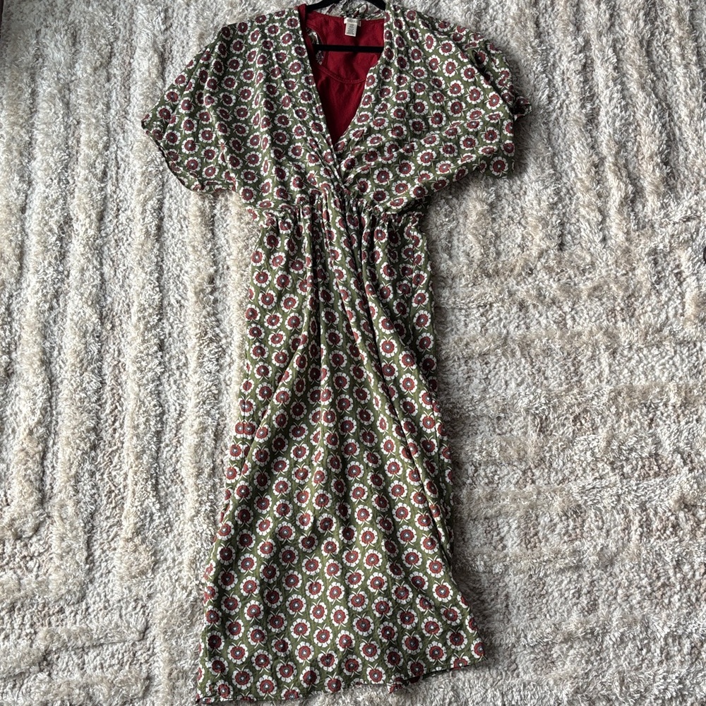 BUCKETLIST Floral Maxi Dress - Red and Green